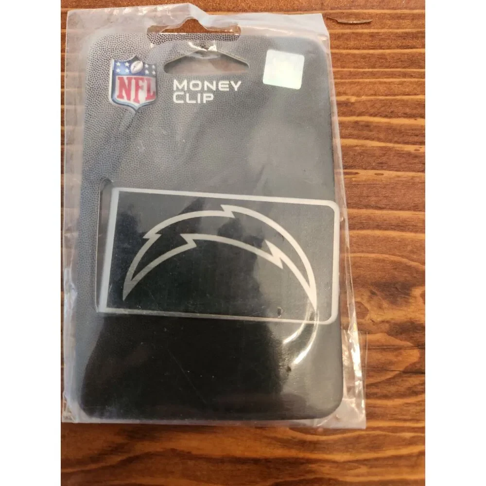 San Diego Chargers Money Clip Black and Steel Minimalist Wallet NWT NFL Bolt